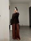 BASERANGE France Organic Cotton Loose Long Sleeve Off Shoulder T-shirt France BAS-TOPIL-RC-SU25-FOVEA